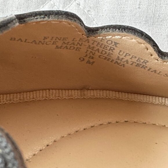 Adrienne Vittadini Fox Ballerina Flat Scalloped Pointed Toe Black Leather Size 9 - Picture 8 of 10